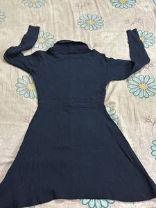Navy Turtleneck Knit Dress
