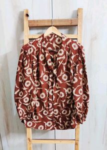 Brown Printed Top Size-40