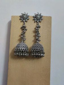 Silver Jhumka Earrings