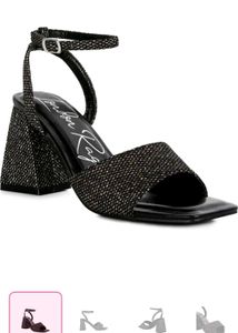 Londen Rag Embellished Block Heels