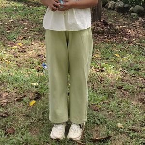 Sage Green Wide-Leg Pants