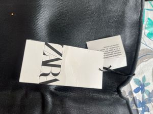 Zara Black Faux Leather Top