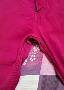 Bright Pink  Capri Jeans