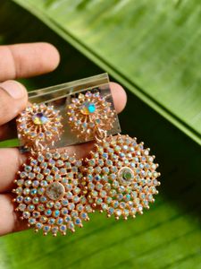 Sparkling Rose Gold Statement Earrings