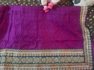 Elegant Purple Embellished Saree