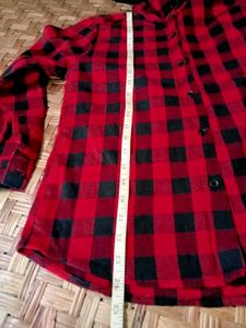 Red &amp; Black Plaid Flannel Shirt.Unused.