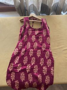 Maroon Printed Kurta
