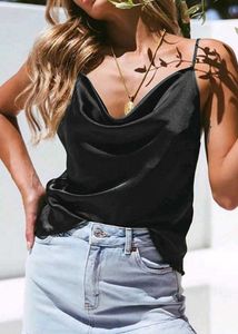 Sleek Black Cowl Neck Cami