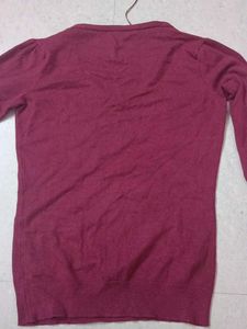 Burgundy V-Neck Sweater