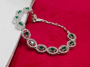 Real Silver Emerald Bracelet