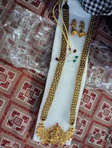 Gold Plated Long Thik Chain Necklace Set