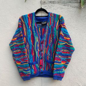 Vintage 90s COOGI Australia 3D Knit Wool Cardigan