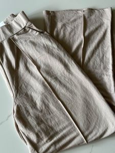 Wide Leg Beige Pants, Size - 28-30