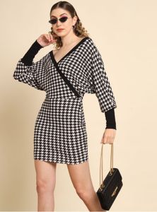 Black and white bodycon dress