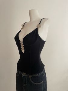 Black Embellished Tank Top