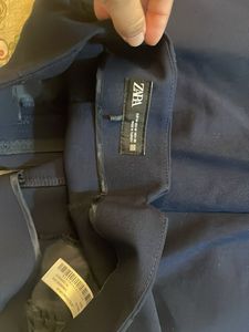 Zara - Navy Blue Straight Leg Trousers