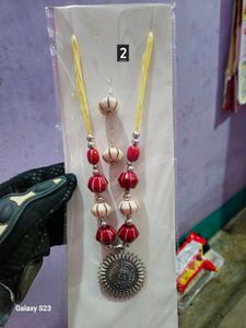 Coral Bead Women Necklace &amp; Earring Set