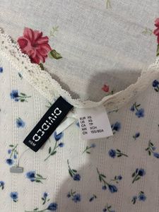 Floral Lace Trim Tank Top