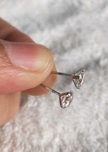 Pure Silver Zircon Studs Earrings