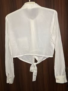 White Tie-Front Shirt