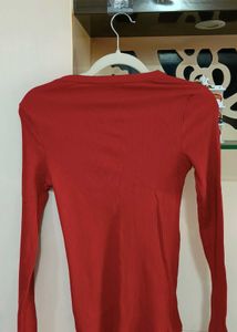 Red Long Sleeve Top