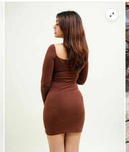 Brown Cutout Mini Dress
