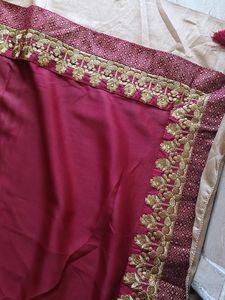 Two Tone Saree With Blouse Fabric