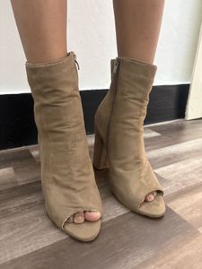 Block Heels Open Toes Boots