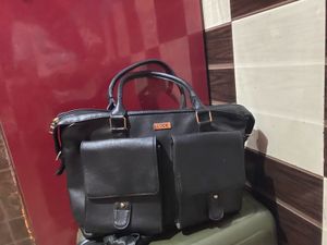 Code Women’s Black Leather Tote Bag
