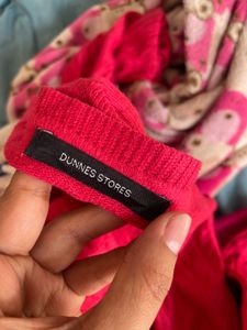 Pink V-Neck Long Sleeve Top