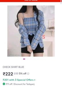 Blue Plaid Top &amp; Shirt Set