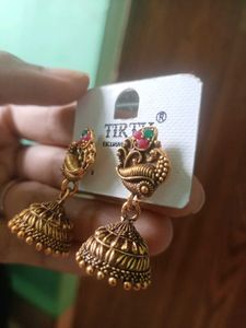 Gold Jhumka Earrings