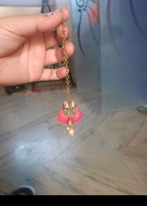 Pink &amp; Gold Kundan Jewelry Set