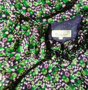 korean Floral Print Top