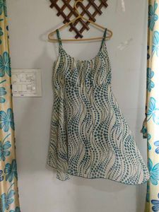 Cute Blue Polka Dot Mini Dress