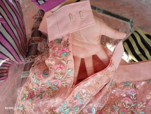 Beautiful🧿 Peach 🍑 Net Lehanga- PRICE DROP