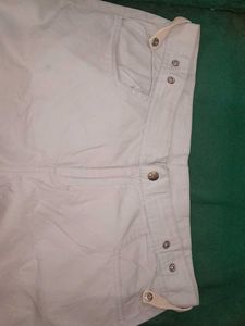 Sky blue Cotton Capri Cargos With Adjustable Waist