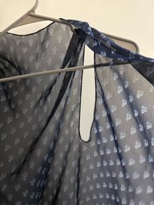 Navy Blue Sleeveless Shrug