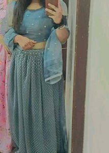 Grey Lehenga With Choli