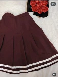 Pleated Skirt with Stripes