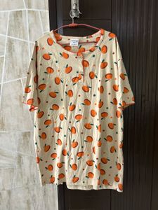 Cute Orange Print night top