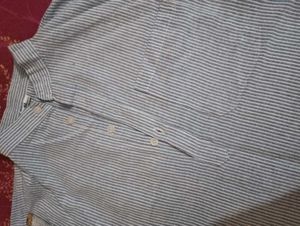 Striped Short Sleeve Kurta Shirt For Men