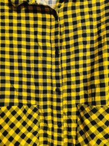 Yellow and Black Plaid Shirt