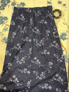 Floral Navy Midi Skirt