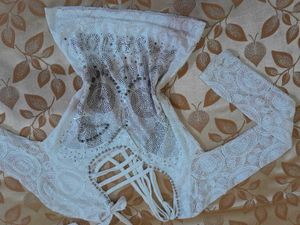Y2k Fitted Lace Top With Silver Studds