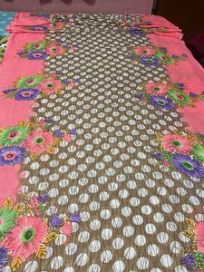 Pink Floral Polka Dot Saree