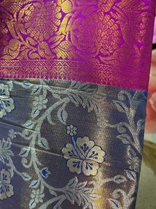 Elegant Floral Saree with Pink Border