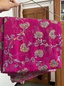 Rani Work Saree