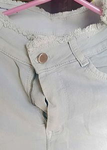 Frayed Hem Denim Shorts