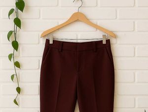 Burgundy Flared Trousers